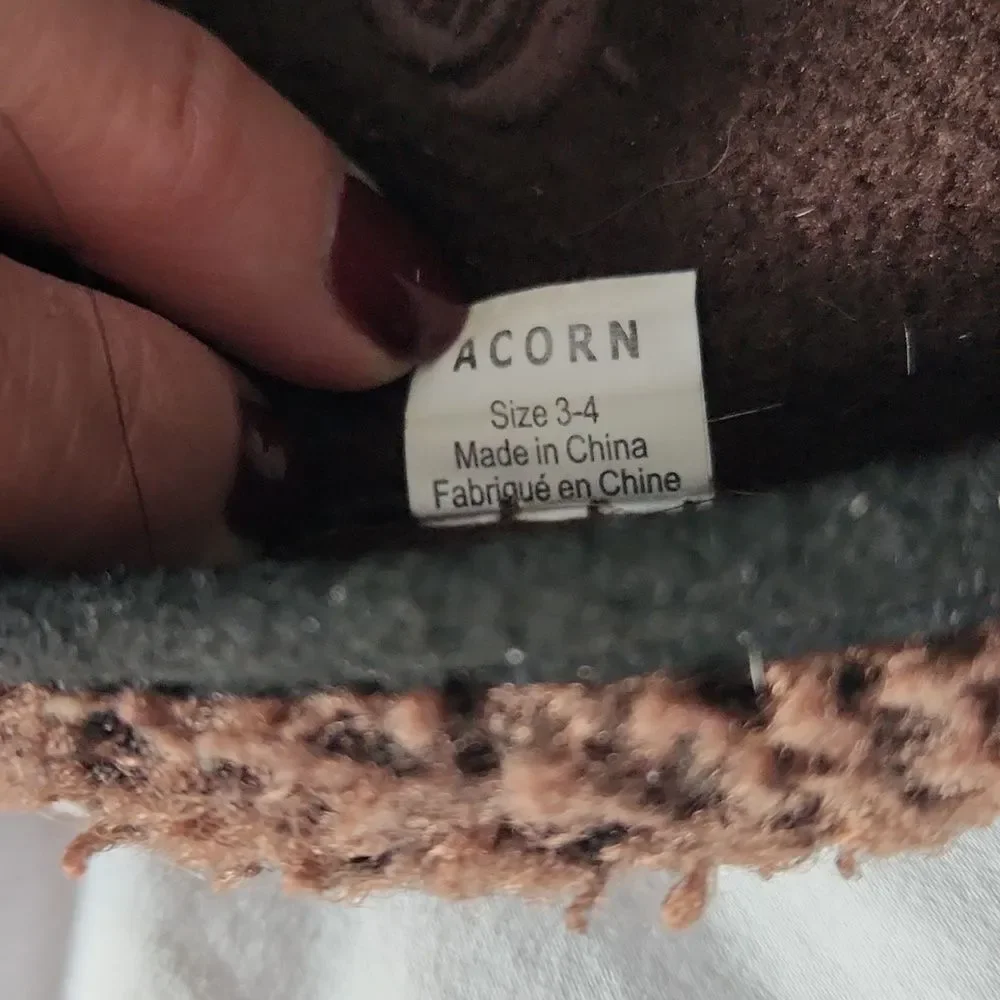 Acorn Kids Slippers - Brown Size 3-4